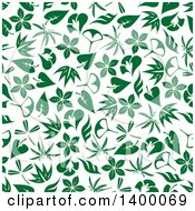 Seamless Background Pattern Of Green Leaves