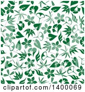 Poster, Art Print Of Seamless Background Pattern Of Green Leaves