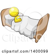 Poster, Art Print Of Cartoon Yellow Man Sleeping In A Bed
