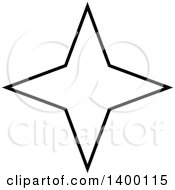 Clipart Of A Black And White Star Royalty Free Vector Illustration