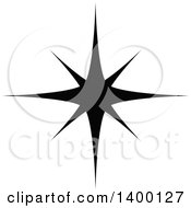 Clipart Of A Black And White Twinkling Star Royalty Free Vector Illustration