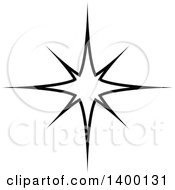 Poster, Art Print Of Black And White Twinkling Star