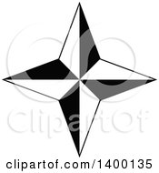 Clipart Of A Black And White Star Royalty Free Vector Illustration