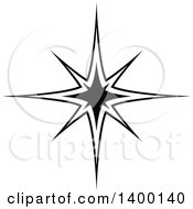 Poster, Art Print Of Black And White Twinkling Star