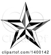 Poster, Art Print Of Black And White Star