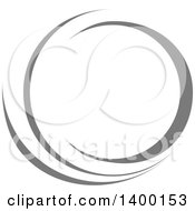 Clipart Of A Grayscale Round Calligraphic Design Element Royalty Free Vector Illustration