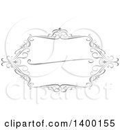 Clipart Of A Grayscale Calligraphic Frame Design Element Royalty Free Vector Illustration