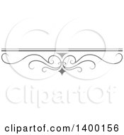Clipart Of A Grayscale Calligraphic Design Element Royalty Free Vector Illustration