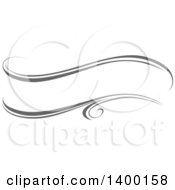 Clipart Of A Grayscale Calligraphic Design Element Royalty Free Vector Illustration