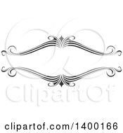 Clipart Of A Black And White Ornate Calligraphic Frame Design Element Royalty Free Vector Illustration