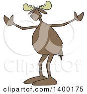 Cartoon Clipart Of A Moose Shrugging Why Me Royalty Free Vector Illustration