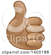 Clipart Of A Smiley Emoji Hand Holding A Thumb Up Royalty Free Vector Illustration