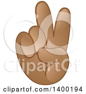 Poster, Art Print Of Smiley Emoji Hand In A Victory Or Peace Gesture