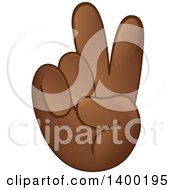 Clipart Of A Smiley Emoji Hand In A Victory Or Peace Gesture Royalty Free Vector Illustration