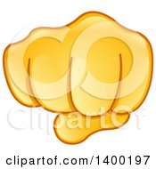 Clipart Of A Gold Smiley Emoji Hand In A Fist Royalty Free Vector Illustration by yayayoyo