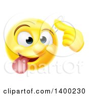 Poster, Art Print Of Yellow Emoji Smiley Emoticon Making A Screw Loose Gesture