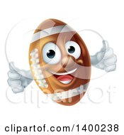 Poster, Art Print Of Happy American Football Character Mascot Giving Two Thumbs Up