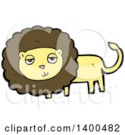 Poster, Art Print Of Cartoon Brown And Yellow Male Lion