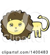 Poster, Art Print Of Cartoon Brown And Yellow Male Lion