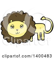 Clipart Of A Cartoon Brown And Yellow Male Lion Royalty Free Vector Illustration