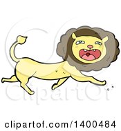 Clipart Of A Cartoon Brown And Yellow Male Lion Royalty Free Vector Illustration