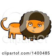 Poster, Art Print Of Cartoon Brown And Orange Male Lion