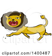 Clipart Of A Cartoon Male Lion Royalty Free Vector Illustration