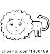 Poster, Art Print Of Cartoon Black And White Male Lion