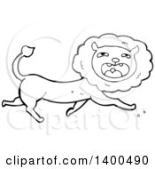 Poster, Art Print Of Cartoon Black And White Male Lion