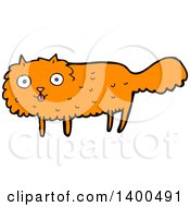 Clipart Of A Cartoon Ginger Kitty Cat Royalty Free Vector Illustration