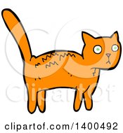 Clipart Of A Cartoon Ginger Kitty Cat Royalty Free Vector Illustration
