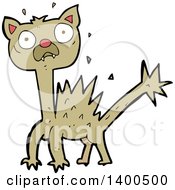 Clipart Of A Cartoon Scared Kitty Cat Royalty Free Vector Illustration