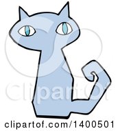 Poster, Art Print Of Cartoon Blue Kitty Cat