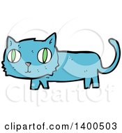 Poster, Art Print Of Cartoon Blue Kitty Cat