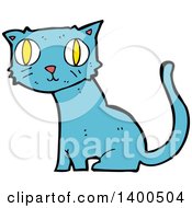 Poster, Art Print Of Cartoon Blue Kitty Cat