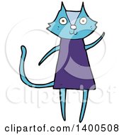 Poster, Art Print Of Cartoon Blue Kitty Cat