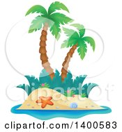 Tropical Island With Palm Trees