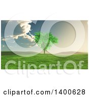 Poster, Art Print Of 3d Lone Tree In A Landscape With A Storm Approaching
