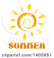 Poster, Art Print Of Spiral And Heart Sun Over Summer Text