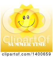 Poster, Art Print Of Happy Sun Smiling Over Summer Time Text
