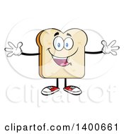 Poster, Art Print Of White Sliced Bread Character Mascot With Open Arms