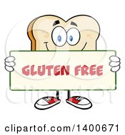 Poster, Art Print Of White Sliced Bread Character Mascot Holding A Gluten Free Sign