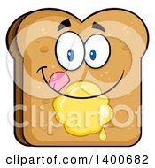 Poster, Art Print Of Toasted Bread Character Mascot With Butter