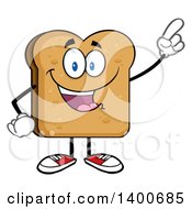 Poster, Art Print Of Toasted Bread Character Mascot Holding Up A Finger