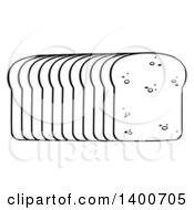 Poster, Art Print Of Black And White Lineart Loaf Of Sliced Bread
