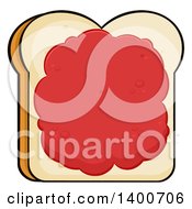 Poster, Art Print Of Piece Of White Sliced Bread With Jam