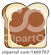 Poster, Art Print Of Piece Of White Sliced Bread With Peanut Butter