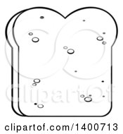 Poster, Art Print Of Black And White Lineart Piece Of White Sliced Bread
