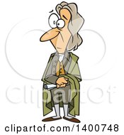 Clipart Of A Cartoon Man John Locke Standing And Holding A Document Royalty Free Vector Illustration by toonaday