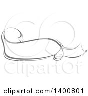 Poster, Art Print Of Grayscale Calligraphic Ribbon Banner Design Element